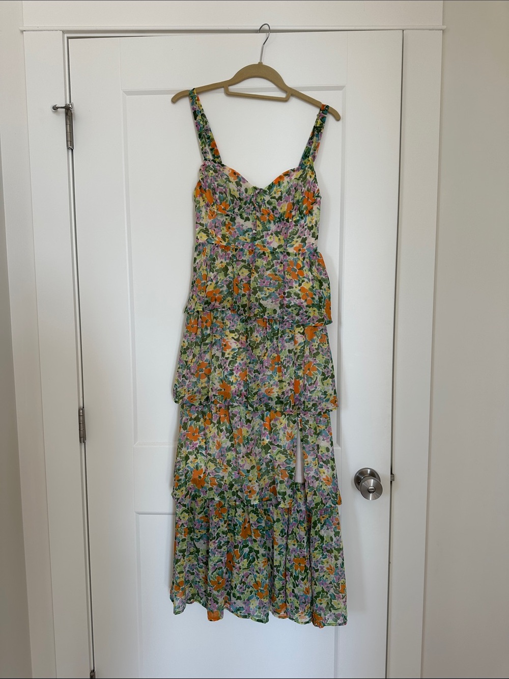 Astr Floral Tiered Maxi Dress